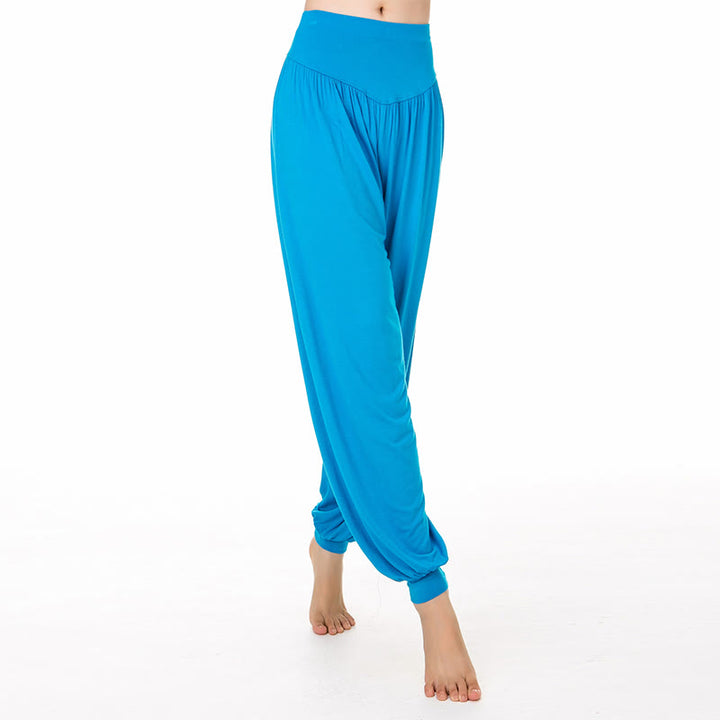 Buddha Stones無地 モダール ヨガ ダンス ロング ハーレム パンツ - 青 - US14、 UK/AU18、 EU46 (3XL) - image 42