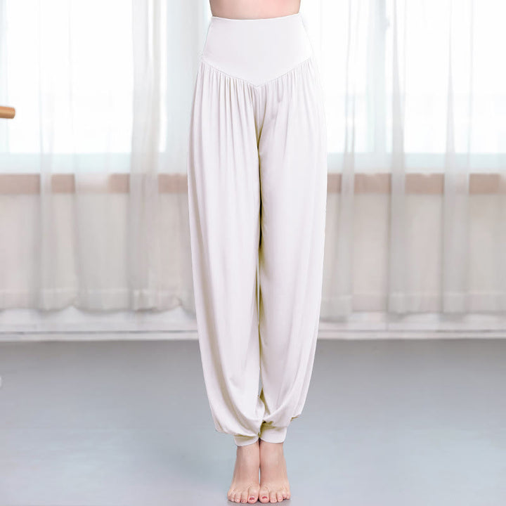 Buddha Stones無地 ルーズ モダール ヨガ ダンス ハーレムパンツ - 白 - US14、 UK/AU18、 EU46 (3XL) - image 13