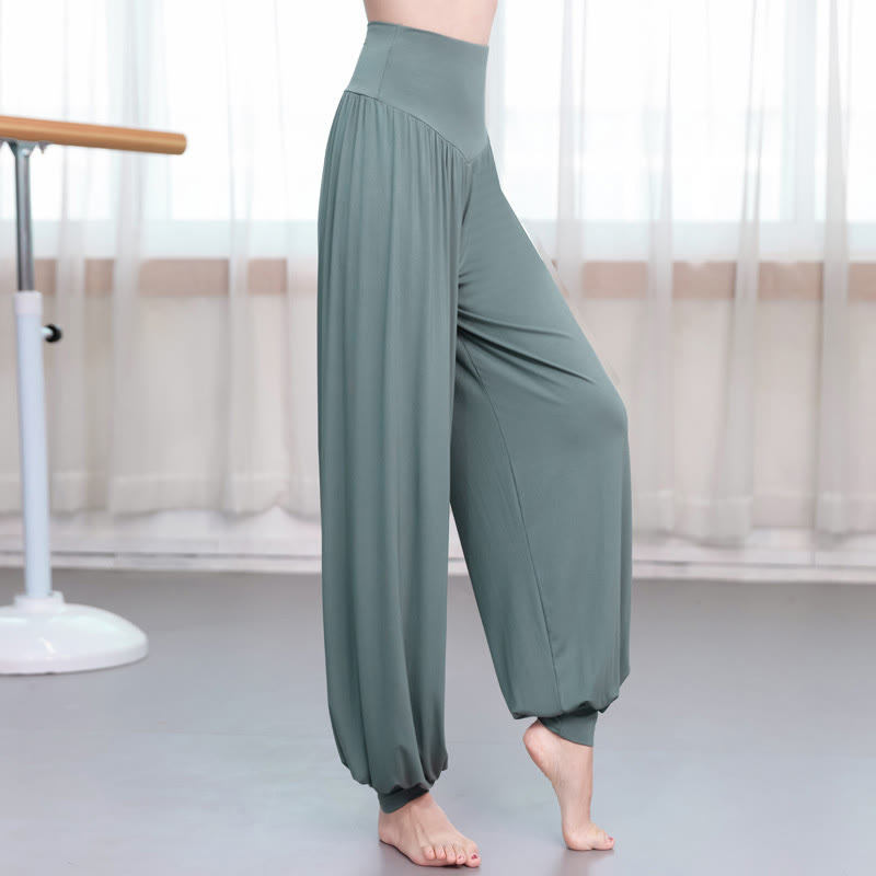 Buddha Stones無地 ルーズ モダール ヨガ ダンス ハーレムパンツ - 緑 - US14、 UK/AU18、 EU46 (3XL) - image 0