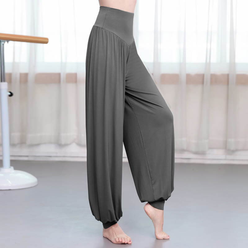 Buddha Stones無地 ルーズ モダール ヨガ ダンス ハーレムパンツ - ダークグレー - US14、 UK/AU18、 EU46 (3XL) - image 12