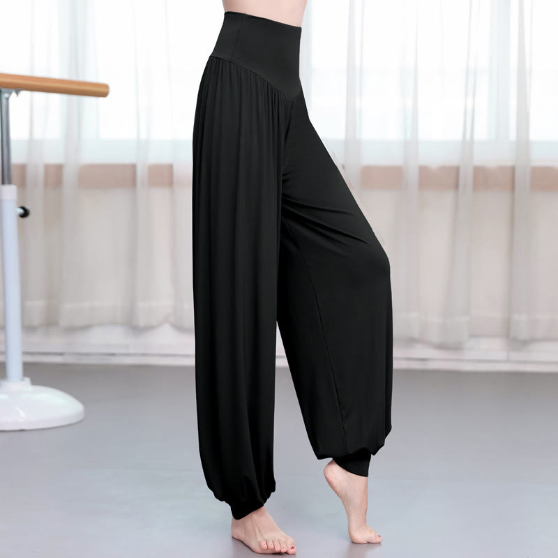 Buddha Stones無地 ルーズ モダール ヨガ ダンス ハーレムパンツ - 黒 - US14、 UK/AU18、 EU46 (3XL) - image 6