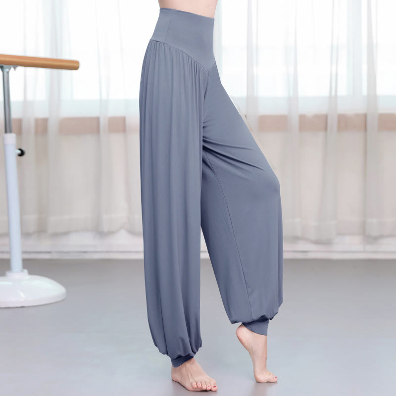 Buddha Stones無地 ルーズ モダール ヨガ ダンス ハーレムパンツ - グレー - US14、 UK/AU18、 EU46 (3XL) - image 14