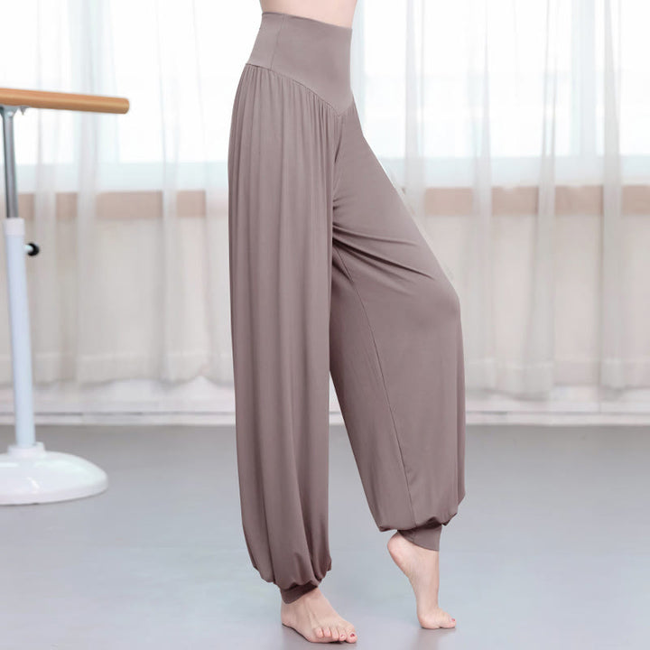Buddha Stones無地 ルーズ モダール ヨガ ダンス ハーレムパンツ - 茶色 - US14、 UK/AU18、 EU46 (3XL) - image 15