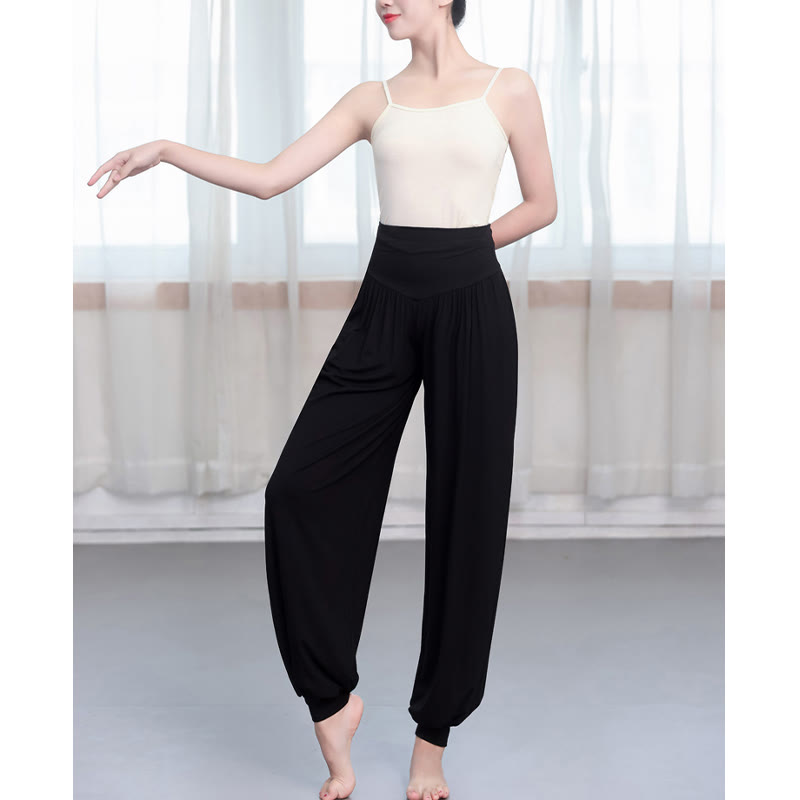 Buddha Stones柄の無地ルーズフィットモーダルヨガダンスハーレムパンツ - image 3