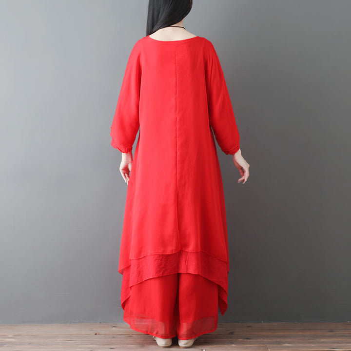 Buddha StonesVネック ミディ丈 チュニックドレス ワイドレッグパンツ 瞑想 禅 練習 ダンスウェア - image 11