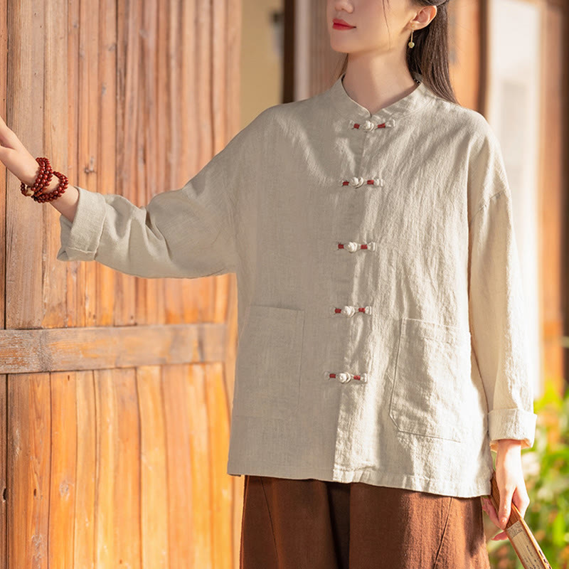 Buddha Stonesのカエルボタンシャツ 禅瞑想用トップス コットンリネンジャケット - image 6