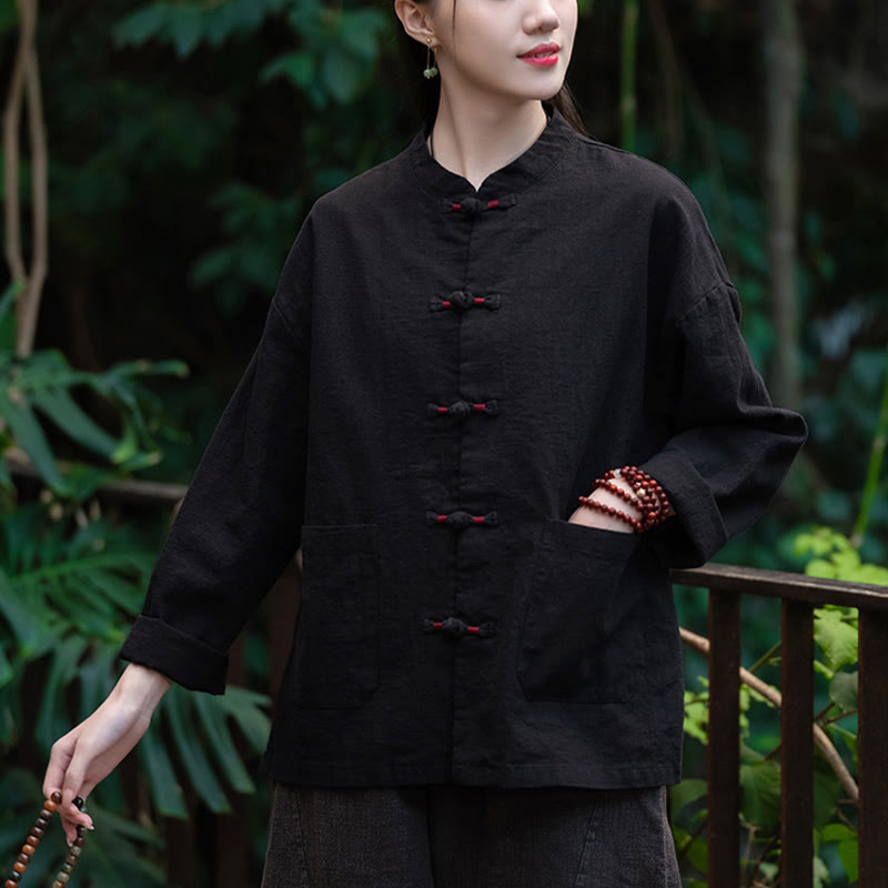 Buddha Stonesのカエルボタンシャツ 禅瞑想用トップス コットンリネンジャケット - image 12