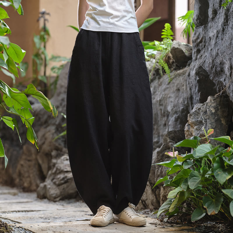 Buddha Stones無地 ゆったり ヨガ ハーレムパンツ ポケット付き - ブラック、 US2-8/10、 UK/AU6-12/14、 EU34-40/42 (F) - image 44