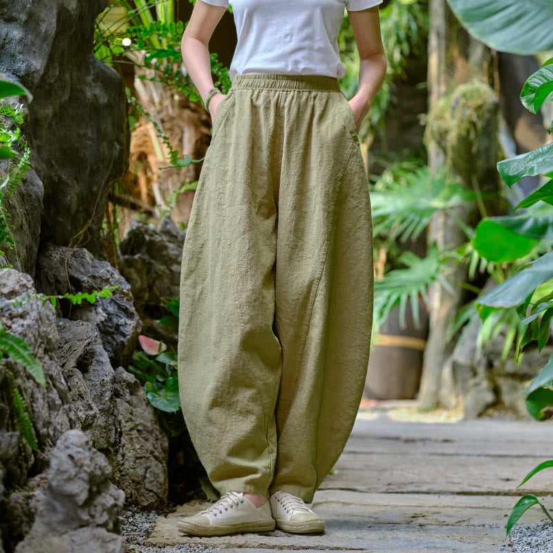 Buddha Stones無地 ゆったり ヨガ ハーレムパンツ ポケット付き - image 1