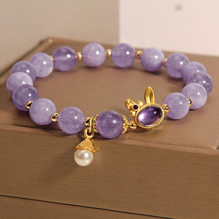 Buddha Stones天然紫水晶うさぎの幸せブレスレット - image 8