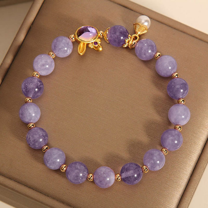 Buddha Stones天然紫水晶うさぎの幸せブレスレット - image 4