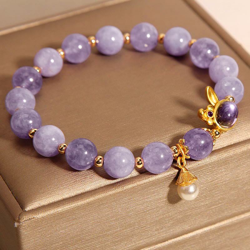 Buddha Stones天然紫水晶うさぎの幸せブレスレット - image 5