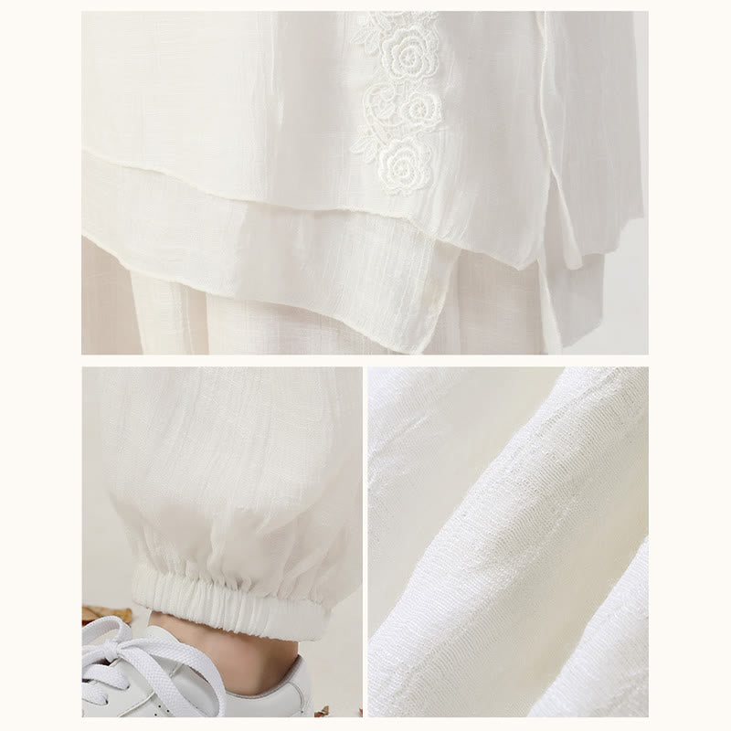 Buddha Stones 2点セット 長袖 カエルボタン 瞑想 祈り 禅 練習 太極拳 ユニフォーム 衣類 レディース セット - image 9