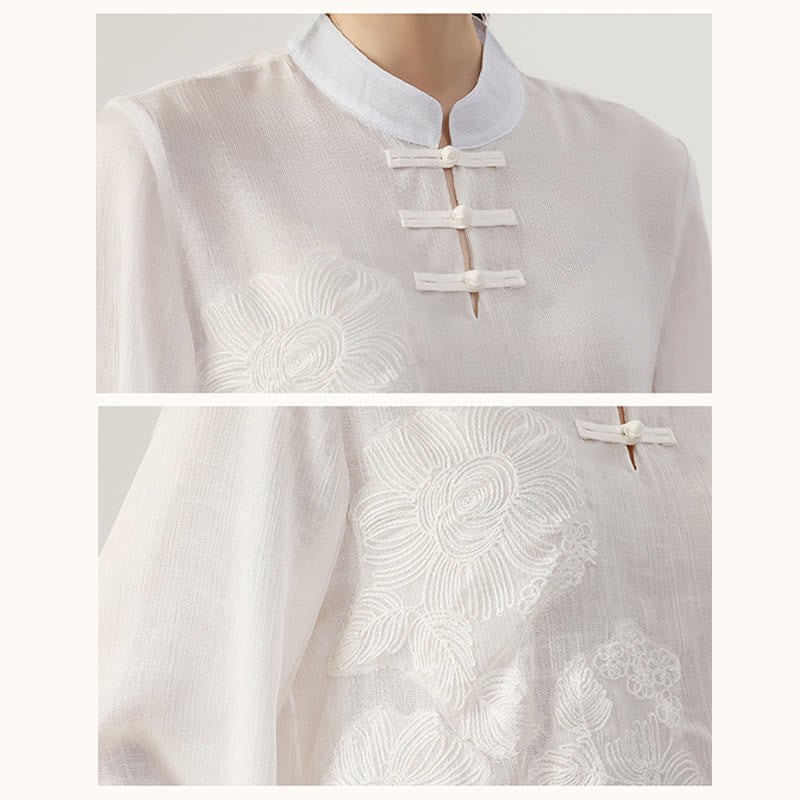 Buddha Stones 2点セット 長袖 カエルボタン 瞑想 祈り 禅 練習 太極拳 ユニフォーム 衣類 レディース セット - image 8