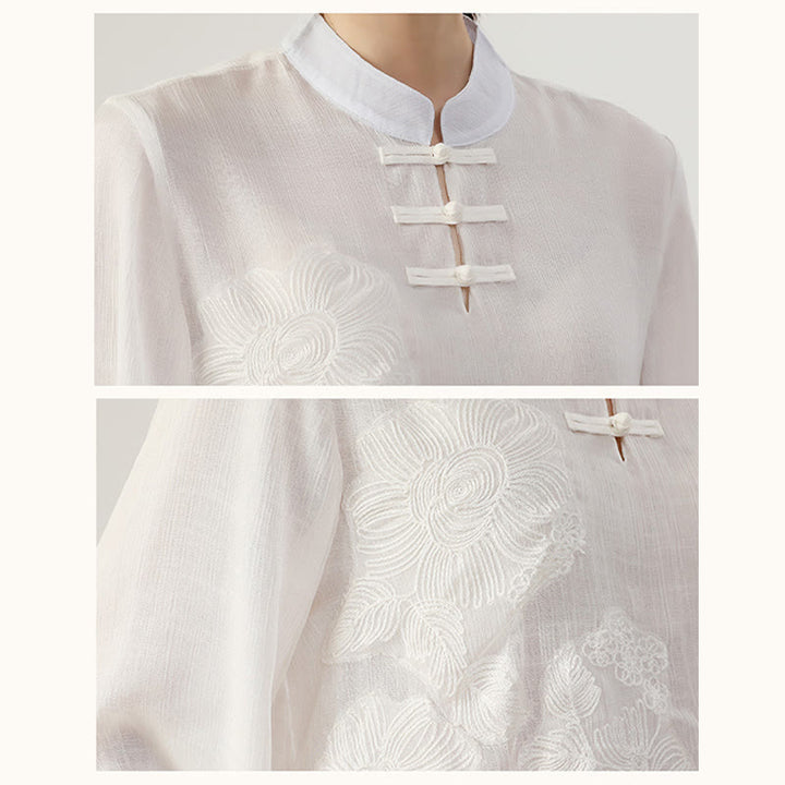 Buddha Stones 2点セット 長袖 カエルボタン 瞑想 祈り 禅 練習 太極拳 ユニフォーム 衣類 レディース セット - image 8