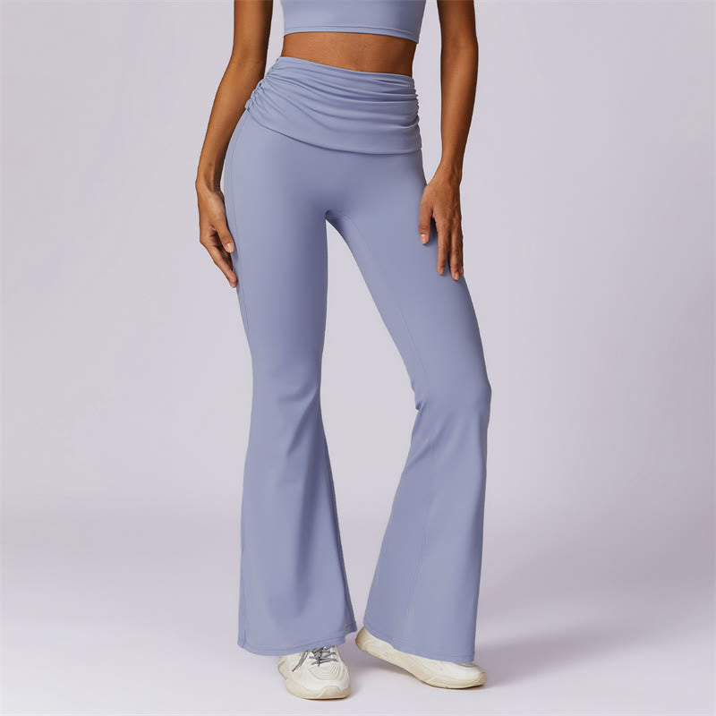 Buddha Stonesノースリーブ バックレス ストラップ タンクトップ ブラ フレアパンツ スポーツ フィットネス ヨガ - 青 - パンツ - US8-10、 UK/AU12-14、 EU40-42 (XL) - image 18