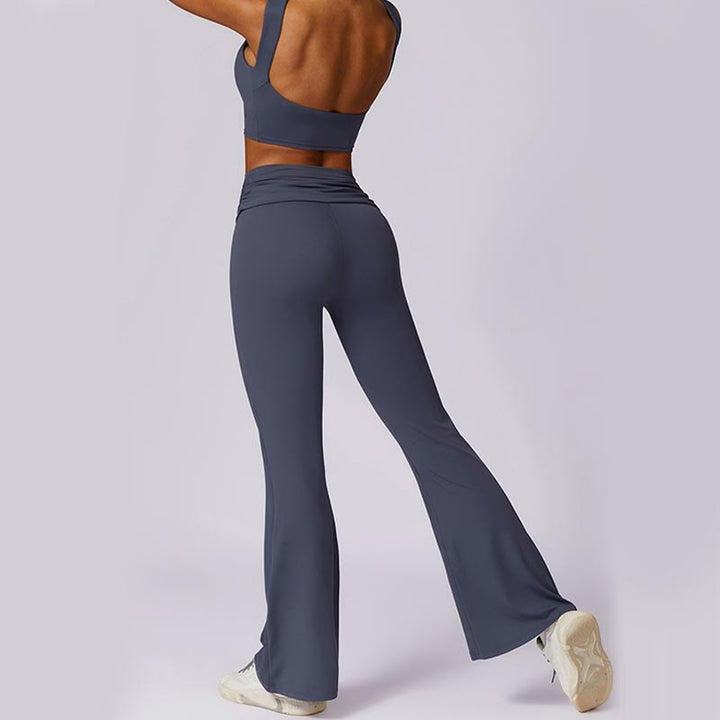 Buddha Stonesノースリーブ バックレス ストラップ タンクトップ ブラ フレアパンツ スポーツ フィットネス ヨガ - image 51