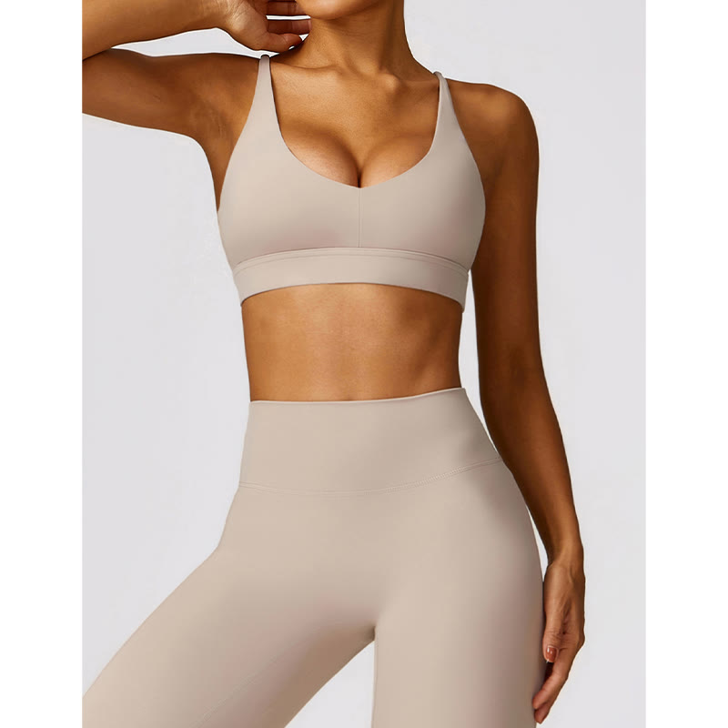 Buddha Stonesジム スポーツ ヨガ バックレス ブラ クロップ タンクトップ 通気性 ショーツ - image 17