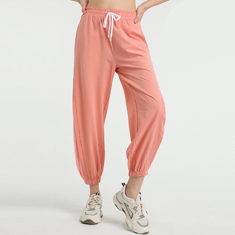 Buddha Stonesハイウエスト ルーズフィット ヨガ スポーツ トラックパンツ ポケット付き - ピンク - US8-10、 UK/AU12-14、 EU40-42 (XL)  - image 11