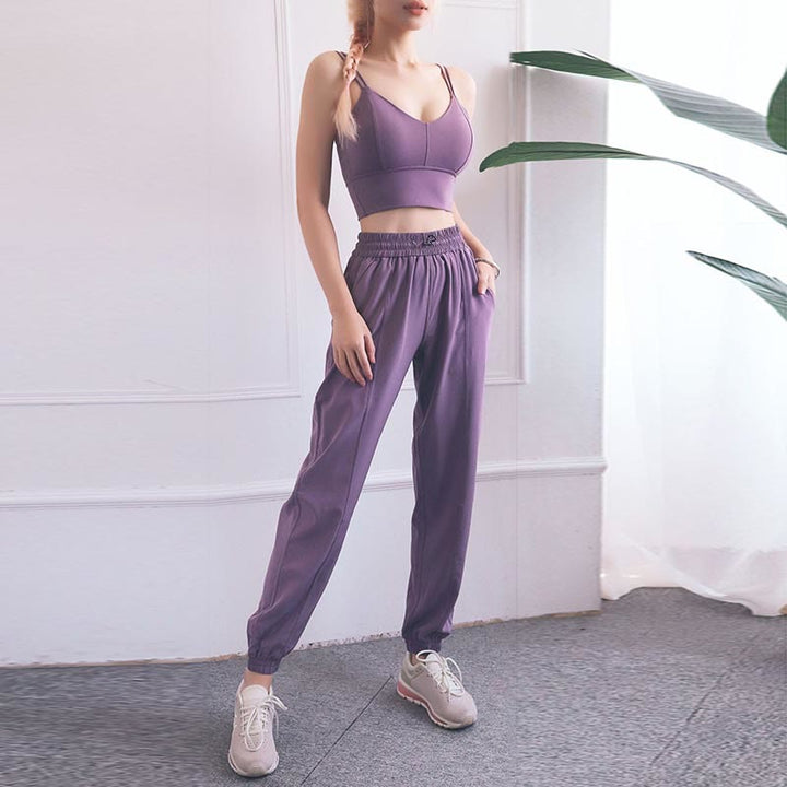 Buddha Stonesハイウエスト フィットネス ヨガ スポーツ ジョガー トラックパンツ ポケット付き スウェットパンツ