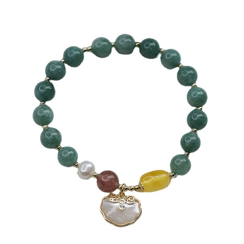 Buddha Stones翡翠貝殻如意錠幸運ブレスレット