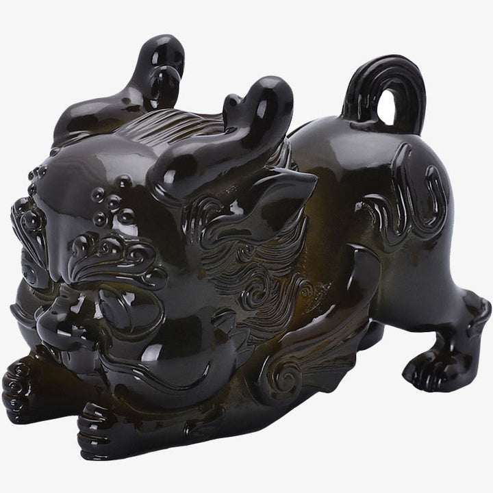 Buddha Stones色が変わる小さな貔貅インゴット 樹脂製 ティーペット 富の家の置物 装飾