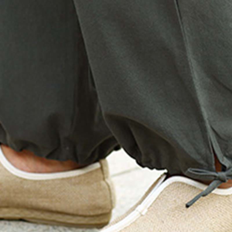 Buddha Stones 2点セット 半袖 Vネック シャツ トップパンツ 瞑想 禅 太極拳 リネン ウェア レディース セット - image 23