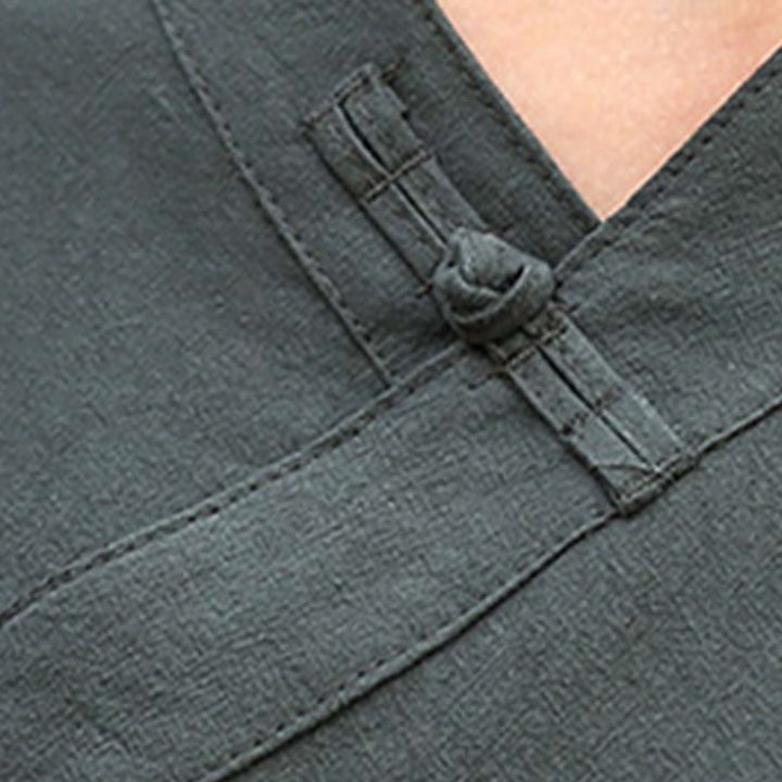 Buddha Stones 2点セット 半袖 Vネック シャツ トップパンツ 瞑想 禅 太極拳 リネン ウェア レディース セット - image 21