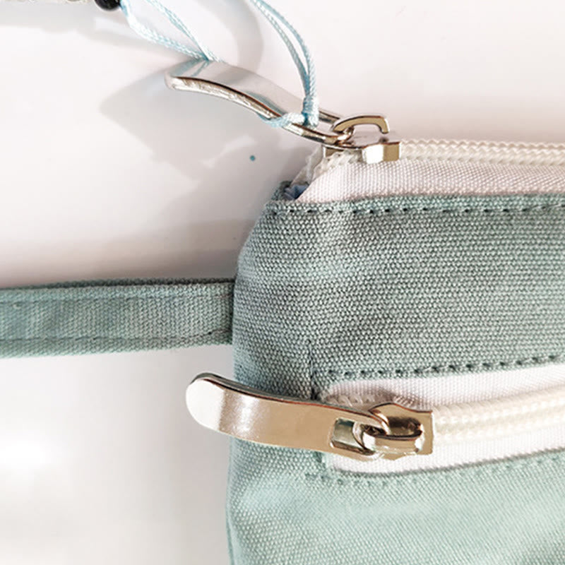 Buddha Stones小花梅桜鶴桃花刺繍キャンバスウォレットショッピング財布 - image 5