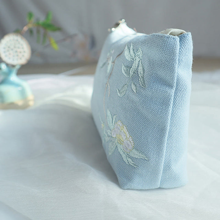 Buddha Stones小花梅桜鶴桃花刺繍キャンバスウォレットショッピング財布 - image 10