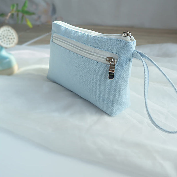 Buddha Stones小花梅桜鶴桃花刺繍キャンバスウォレットショッピング財布 - image 11