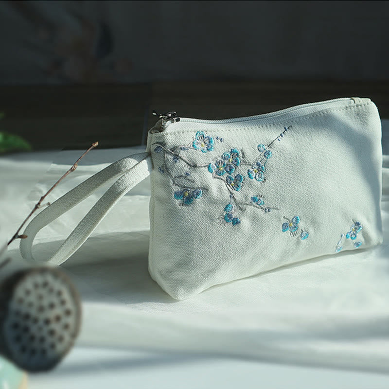 Buddha Stones小花梅桜鶴桃花刺繍キャンバスウォレットショッピング財布 - image 21