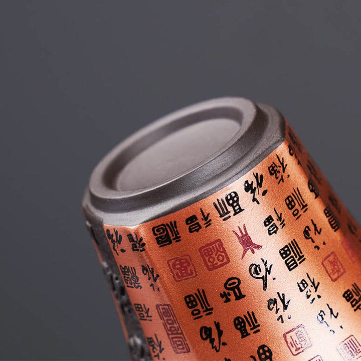 Buddha Stones小フーキャラクターパープルクレイセラミックティーカップカンフーティーカップ50ml