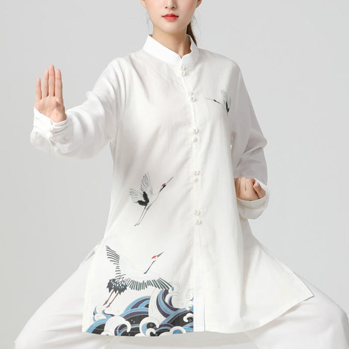 Buddha Stones白鶴 海 コットンリネン 瞑想 祈り スピリチュアル 禅 太極拳 気功 練習用 衣類 セット