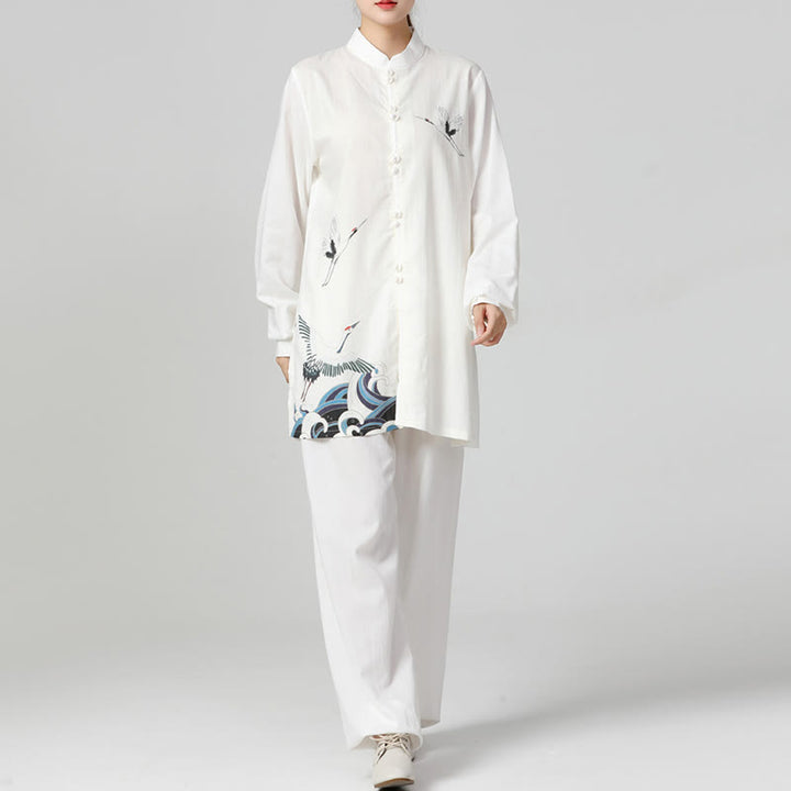 Buddha Stones白鶴 海 コットンリネン 瞑想 祈り スピリチュアル 禅 太極拳 気功 練習用 衣類 セット - image 2