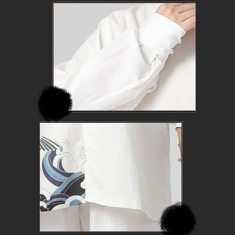 Buddha Stones白鶴 海 コットンリネン 瞑想 祈り スピリチュアル 禅 太極拳 気功 練習用 衣類 セット - image 13