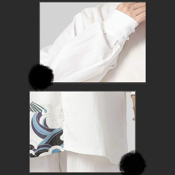 Buddha Stones白鶴 海 コットンリネン 瞑想 祈り スピリチュアル 禅 太極拳 気功 練習用 衣類 セット - image 13