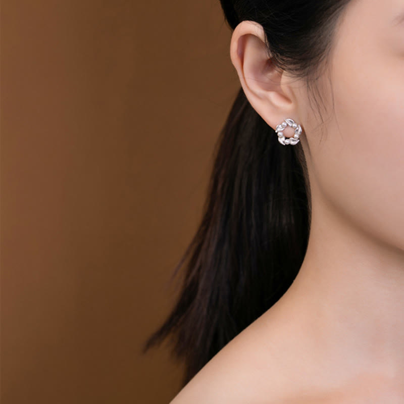 Buddha Stones925スターリングシルバー パールリーフデザイン ヒーリングウィズダムネックレス ペンダント リング イヤリングセット - image 4