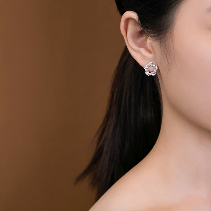 Buddha Stones925スターリングシルバー パールリーフデザイン ヒーリングウィズダムネックレス ペンダント リング イヤリングセット - image 4