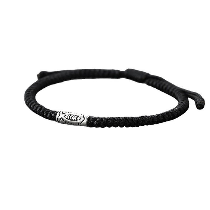 Buddha Stonesチベット鯉富黒紐ブレスレット