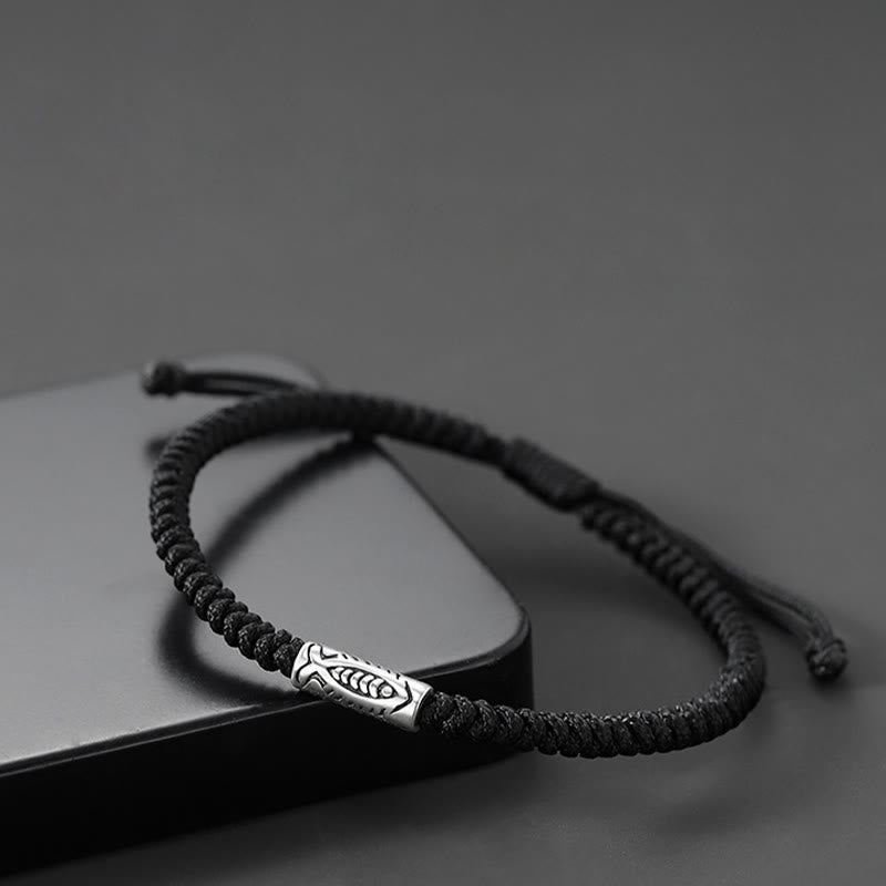 Buddha Stonesチベット鯉富黒紐ブレスレット