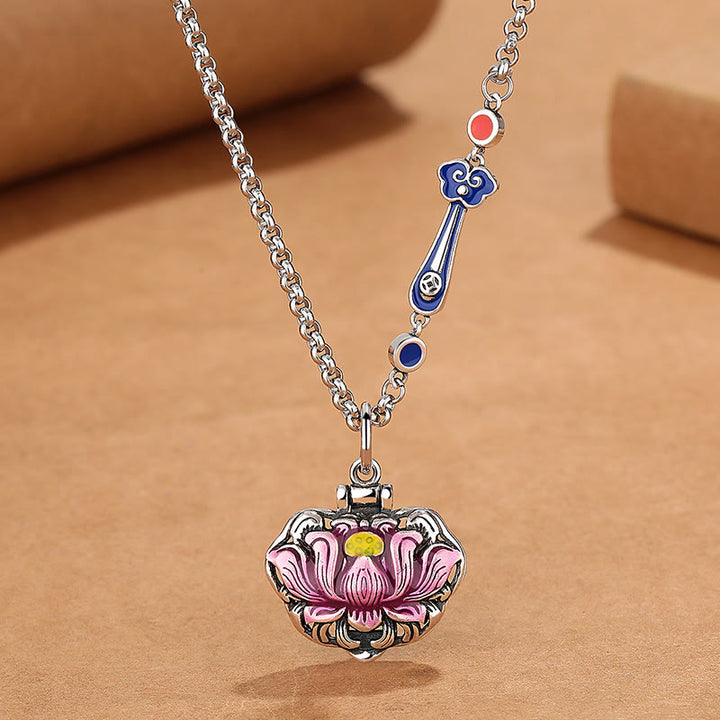 Buddha Stonesチベット銅蓮幸運新しい始まりネックレスペンダント