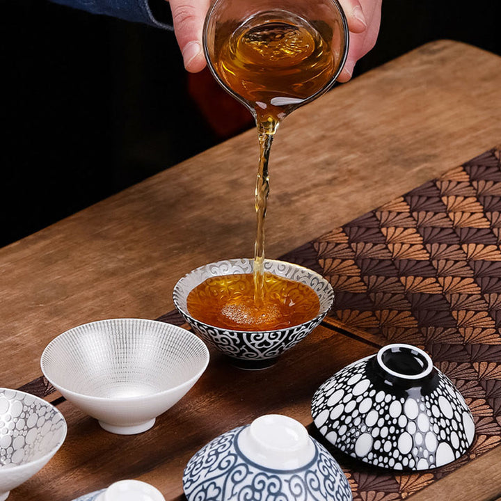 Buddha Stonesチベット模様 フーキャラクター 陶器ティーカップ カンフーティーカップ 55ml