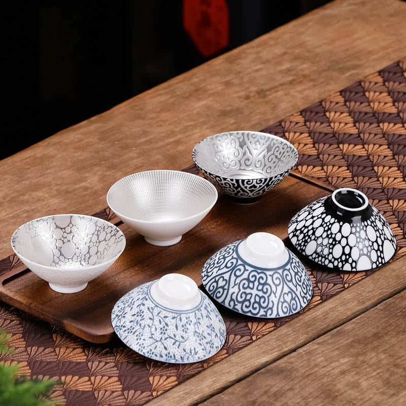 Buddha Stonesチベット模様 フーキャラクター 陶器ティーカップ カンフーティーカップ 55ml