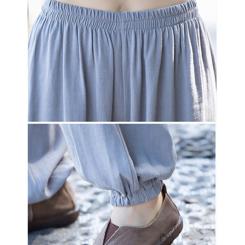 Buddha Stones 2点 カエルボタン 長袖シャツ トップパンツ 瞑想 禅 太極拳 コットンリネン 衣類 レディース セット - image 11