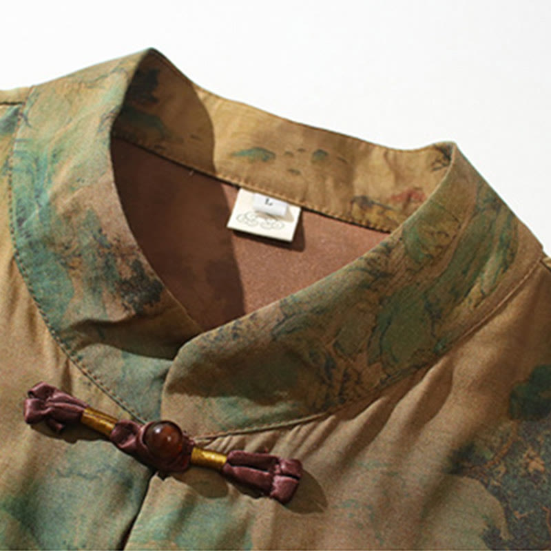 Buddha Stones風景中国龍柄中国七分袖シャツメンズTシャツ - image 9