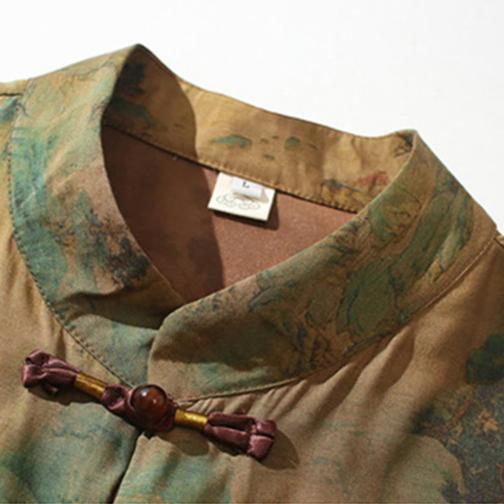 Buddha Stones風景中国龍柄中国七分袖シャツメンズTシャツ - image 9