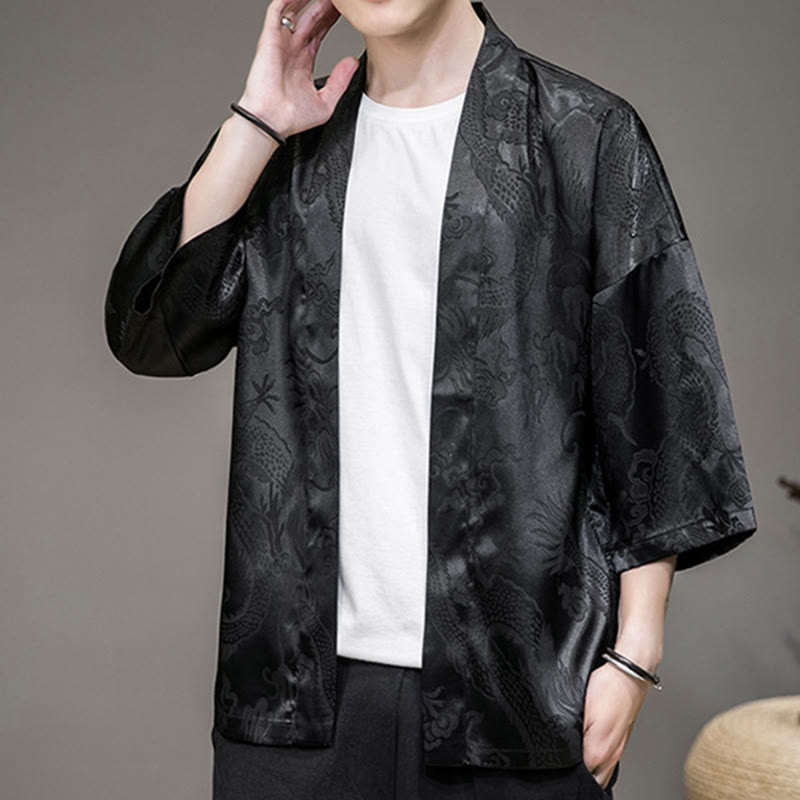 Buddha Stones中国龍 オープンフロントジャケット メンズ 着物 - image 9