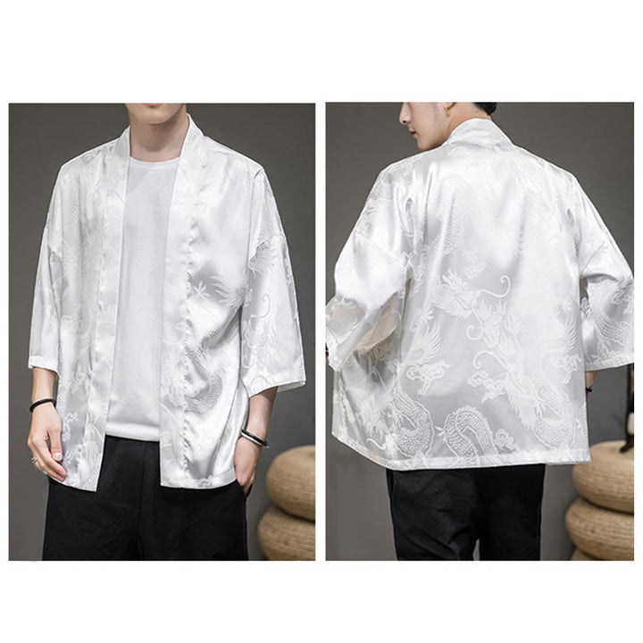 Buddha Stones中国龍 オープンフロントジャケット メンズ 着物 - image 5
