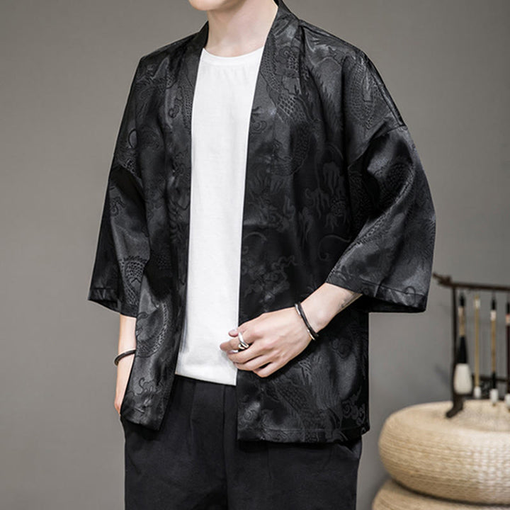 Buddha Stones中国龍 オープンフロントジャケット メンズ 着物 - image 12